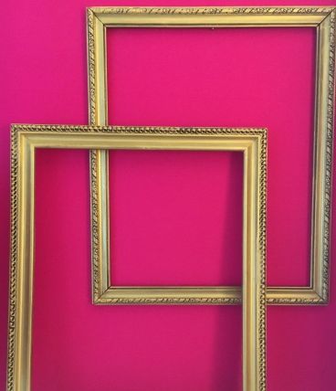 Ensemble de 2 cadres ancien bois doré, milieu XXe 