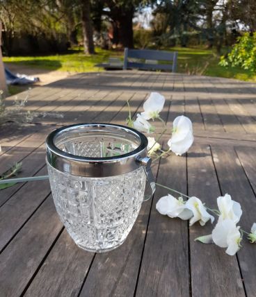 seau à glaçon, anse en métal argenté, Vintage, 1960's