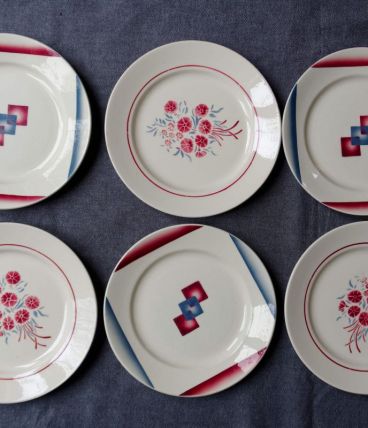 Lot 6 assiettes anciennes Badonviller
