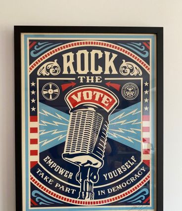 Rare Lithographie "Rock the vote" 2008 par Shepard Fairey