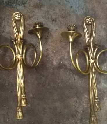 Paire d'applique aux cors 1940