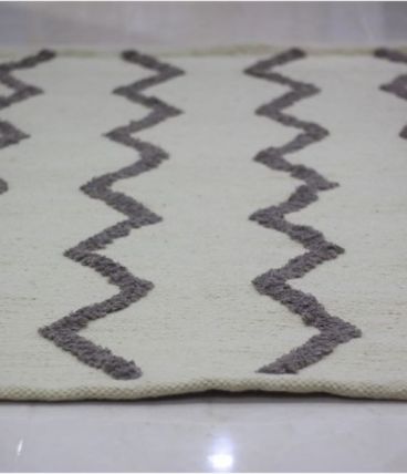 Tapis  fait main en laine couleur beige