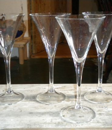 4 verres en cristal vintage pour champagne ou cocktails