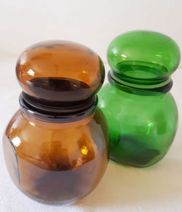 Lot 2 pots en verre inclinables