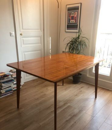 Table vintage bois extensible années 60's