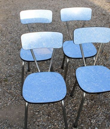 Lot 4 chaises formica années 60/70
