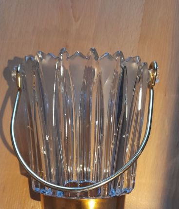 Seau à glaçon, verre et doré - style art deco