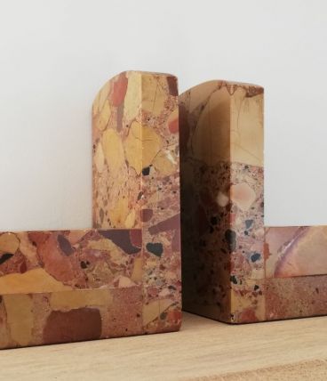 Serre-livres en marbre brèche d'Alep