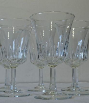 Lot 6 verres  à  vin  luminance régence 