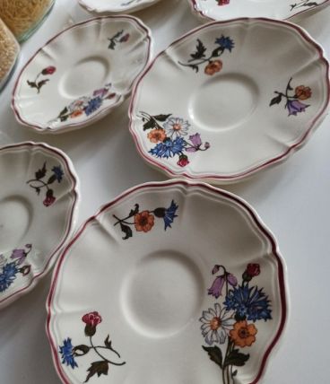 6 coupelles Vintage à fleurs Sarreguemines