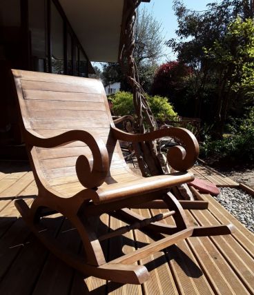 2 rocking chairs bois massif