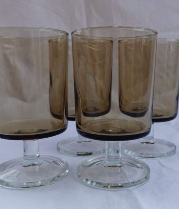 Lot 4 grands verres luminarc vintage