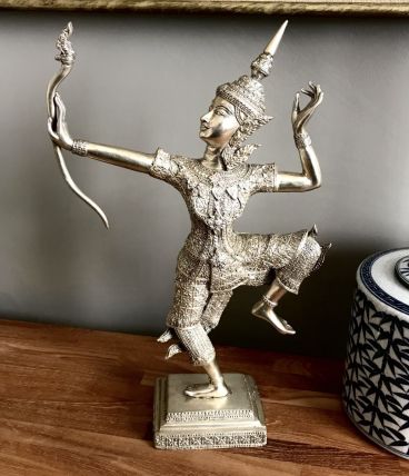 Bronze à patine argentée représentant le Prince Rama