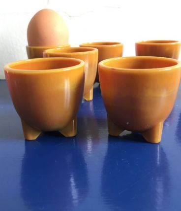 Lot de 6 coquetiers tripode d'Arcopal 