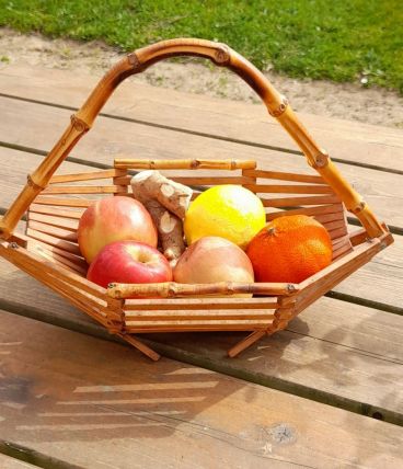 Panier coupe à fruit moderniste bambou