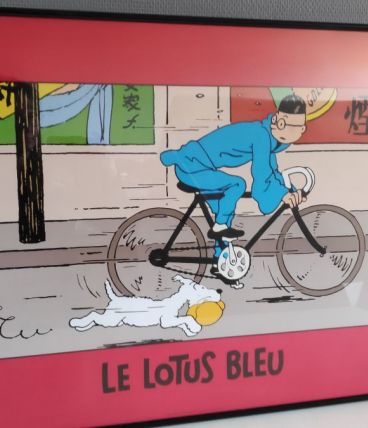 affiche Tintin encadrée édition Hergé Moulinsart / 010