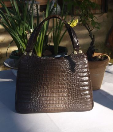 Sac à main croco vintage (classique années 60) 
