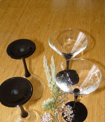 4 verres à Martini Luminarc à pied noir