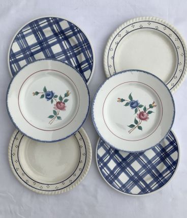 Série de 6 assiettes - en porcelaine 