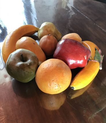 Lot de 9  fruits en plastiques vintage