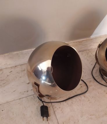 Paire applique ou lampe eyesball doré année 60- 70 vintage