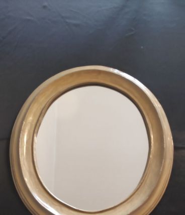 miroir ovale bois doré avec crochet