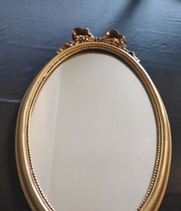 miroir ovale Louis XVI bois doré