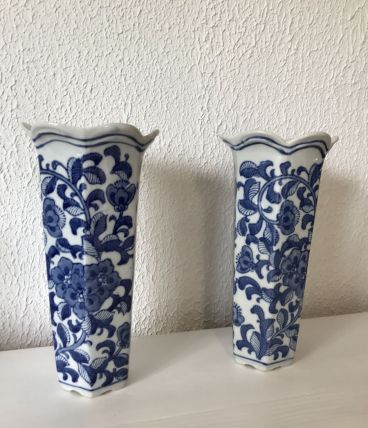 2 magnifiques vases bleu de delft