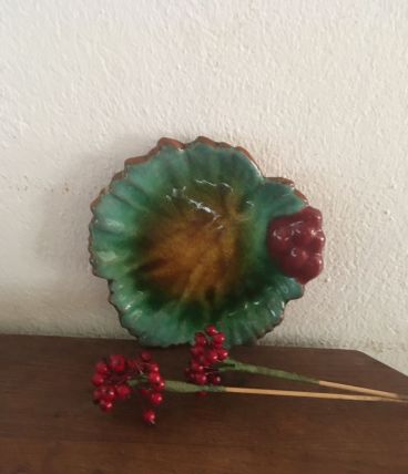 Vide poche vigne en terre cuite vernissée.