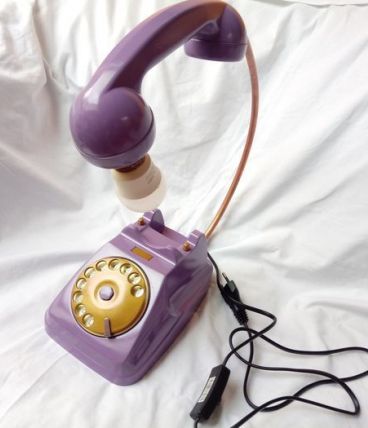 Lampe DIY téléphone années 60
