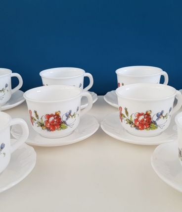 10 tasses et sous-tasses Arcopal