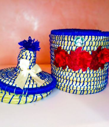 "corbeille"bleu decoratif |fait main berber azilal"panier"