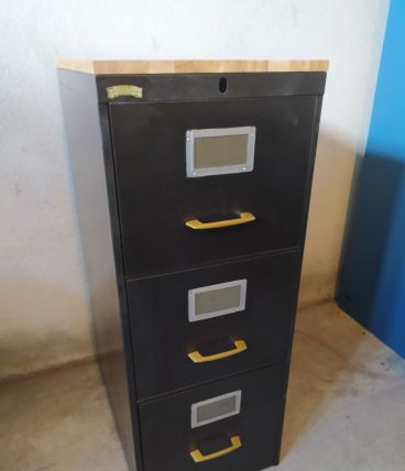 Casier industriel 3 tiroirs ronéo année 70