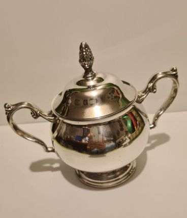 Sucrier métal argenté Style Rocaille