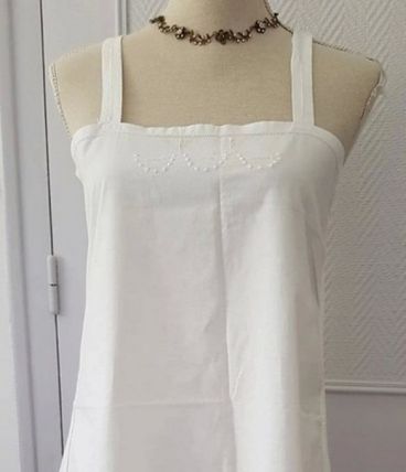 Authentique chemise de nuit début 1900 coton blanc 38/40