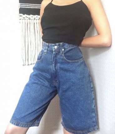 Bermuda en jean vintage Taille haute