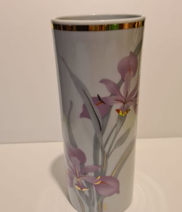 Vase porcelaine de l'Abbaye décor fleurs