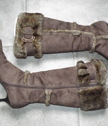 Bottes hautes à fourrure - Vintage