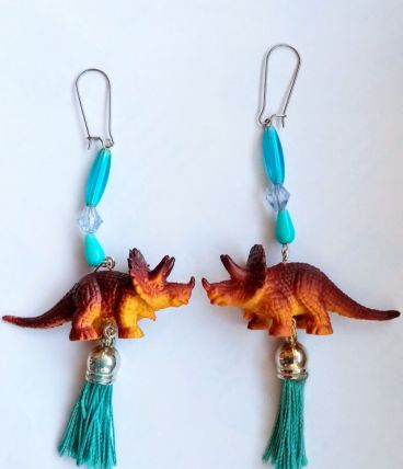 Boucles d’oreilles dinosaure , boucles d’oreilles Triceratop