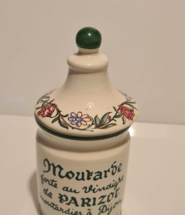 Pot moutarde Parizot faïence Digoin Sarreguemin décor floral