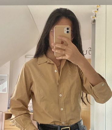 Chemise camel burberry