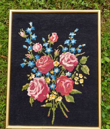 Tableau canevas bouquet de fleurs, vintage 