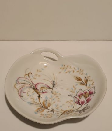 Vide poche Porcelaine du Lys Royal décors fleurs et oiseaux