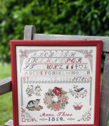 Marquoir Abécédaire Anna Thies 1859, point de croix