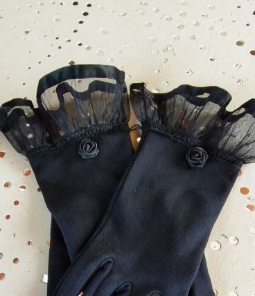 gants noirs femme anciens Tbe cérémonie 