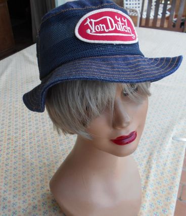 chapeau bob vintage 1950 NEUF BLEU MARINE 