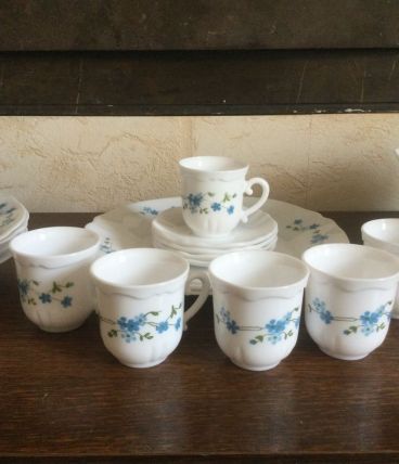 Petite vaisselle arcopal myosotis 