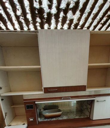 Buffet cuisine formica blanc et marron