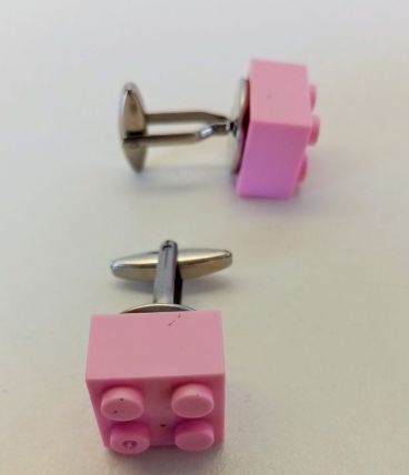 Boutons de manchette Lego®, briques roses