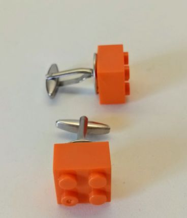 Boutons de manchette Lego®, briques oranges